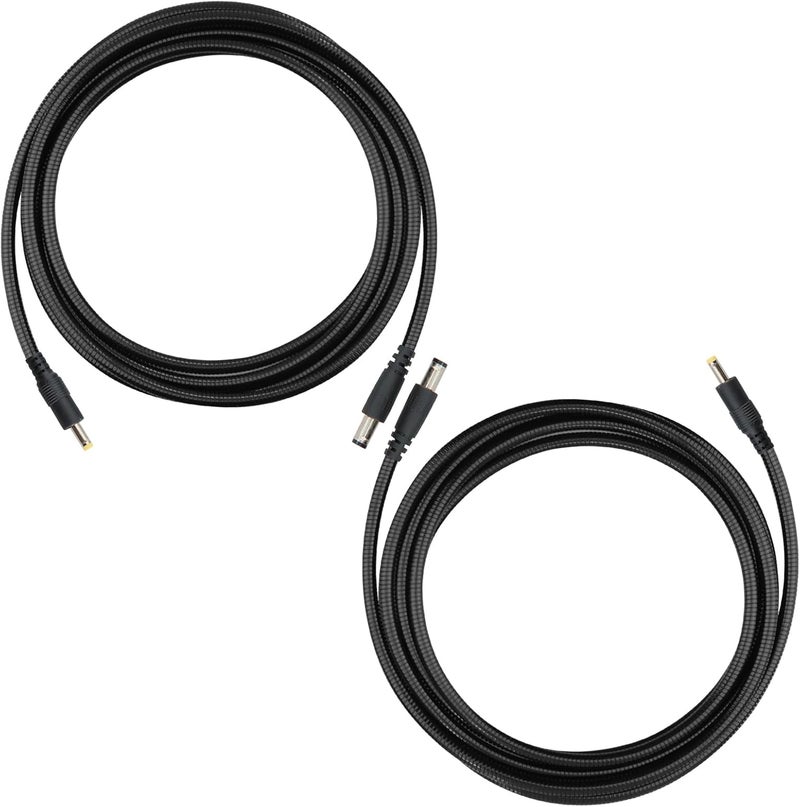 KSK Chewproof Power Cable for Solar Panel Connector, 5.5x2.1 to 4.0x1.7 Male DC Plug, Compatible with Tactacam Reveal,Stealth Cam, Moultrie & Muddy Trail Cameras,2 Pack 39inch/1M - Image 1